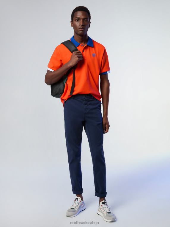 поло мајица од органског памука светло наранџаста одећу мушкарци PDV4J120 North Sails