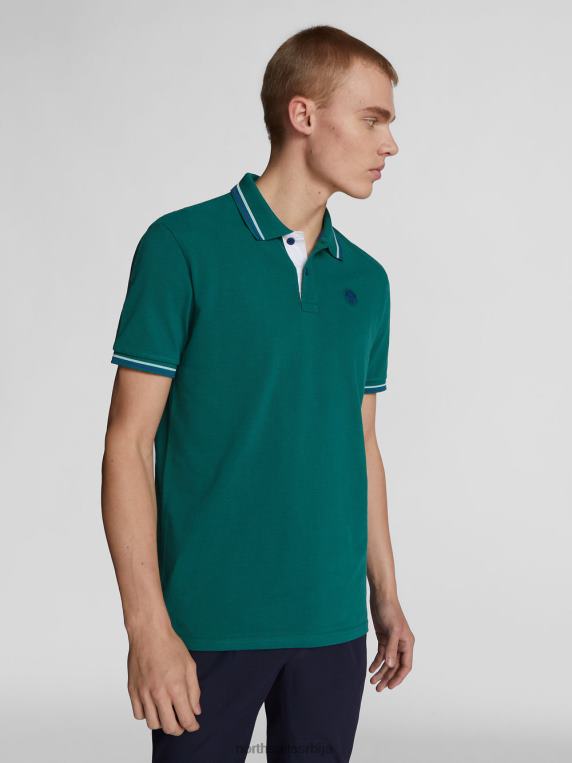 поло са контрастним украсима зимзелен одећу мушкарци PDV4J1210 North Sails