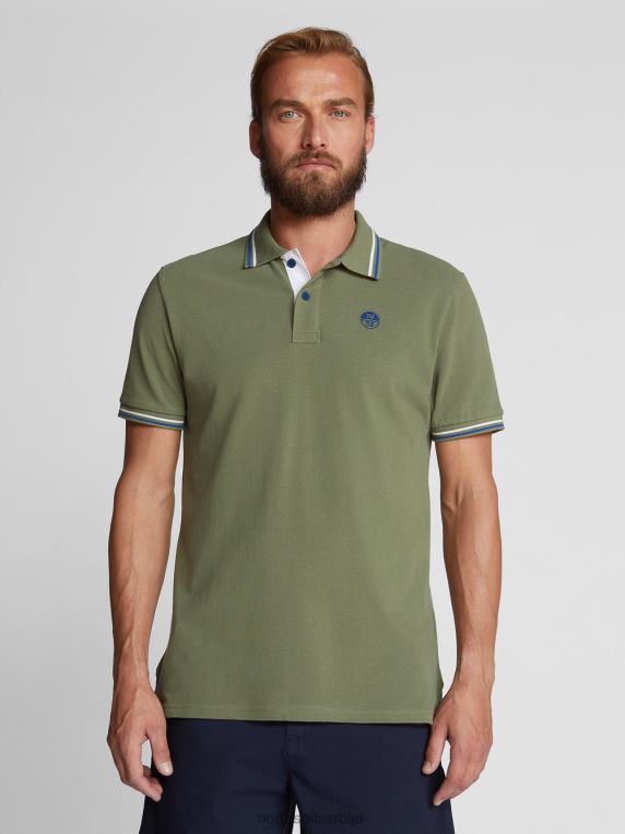 поло са контрастним украсима маслинасто зелена одећу мушкарци PDV4J1211 North Sails