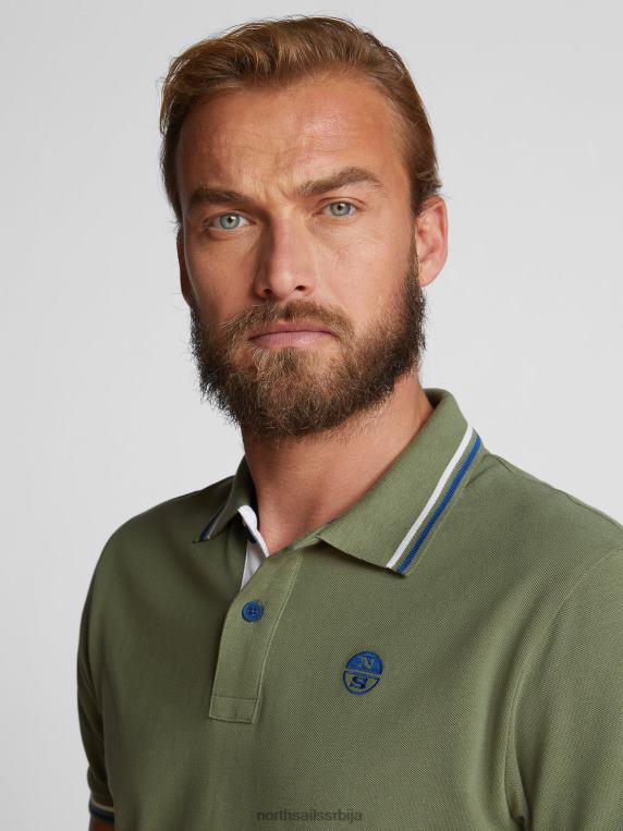 поло са контрастним украсима маслинасто зелена одећу мушкарци PDV4J1211 North Sails