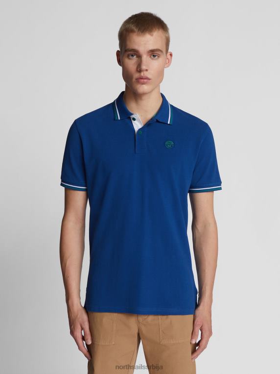 поло са контрастним украсима океанско плаво одећу мушкарци PDV4J1212 North Sails