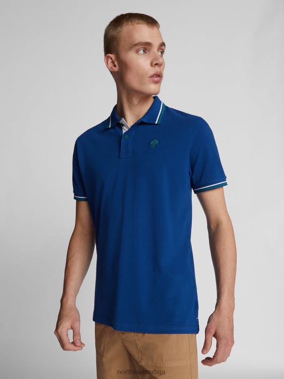 поло са контрастним украсима океанско плаво одећу мушкарци PDV4J1212 North Sails