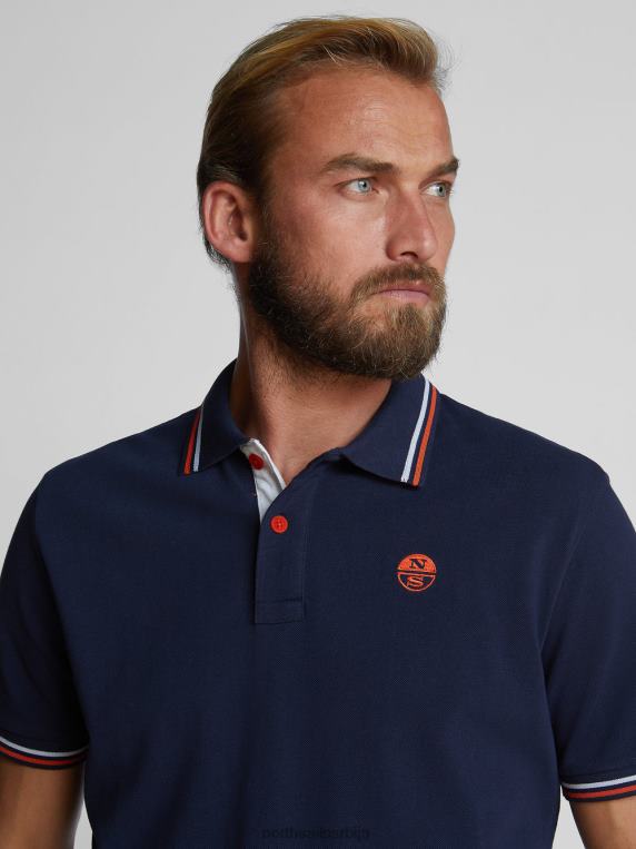 поло са контрастним украсима Морнарско плаво одећу мушкарци PDV4J1213 North Sails