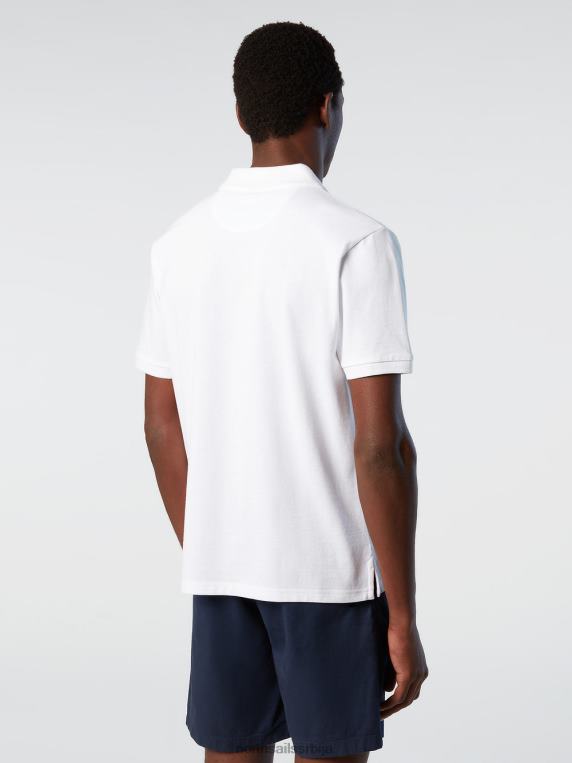 поло мајица од органског памука бео одећу мушкарци PDV4J122 North Sails