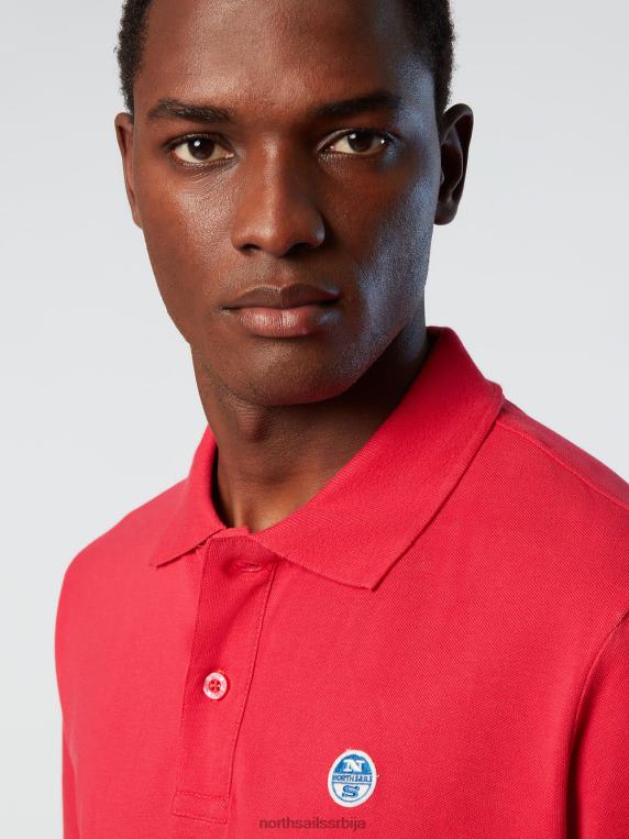 поло мајица од органског памука жутика црвена одећу мушкарци PDV4J123 North Sails