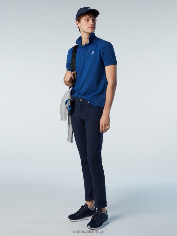 поло мајица од органског памука океанско плаво одећу мушкарци PDV4J125 North Sails
