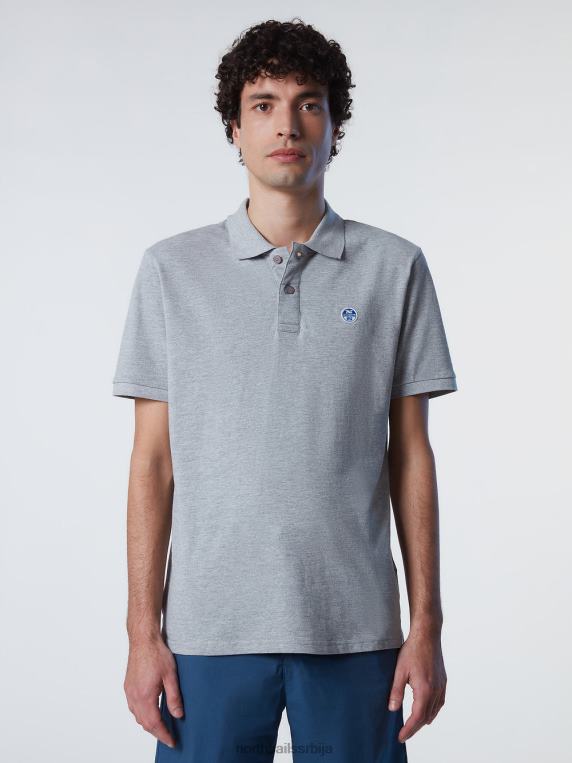 поло мајица од органског памука сиви меланж одећу мушкарци PDV4J127 North Sails
