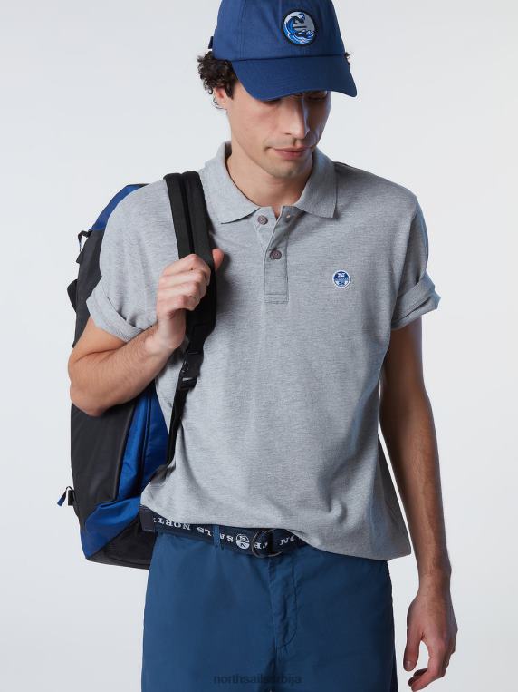 поло мајица од органског памука сиви меланж одећу мушкарци PDV4J127 North Sails
