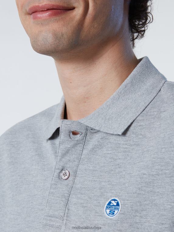 поло мајица од органског памука сиви меланж одећу мушкарци PDV4J127 North Sails