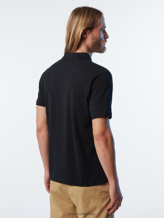 поло мајица од органског памука црн одећу мушкарци PDV4J128 North Sails