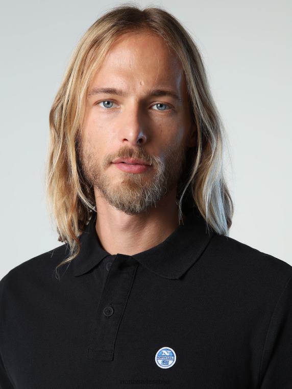 поло мајица од органског памука црн одећу мушкарци PDV4J128 North Sails