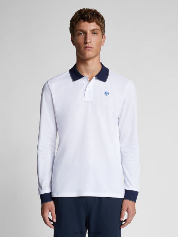 органска пике поло мајица бео одећу мушкарци PDV4J1300 North Sails