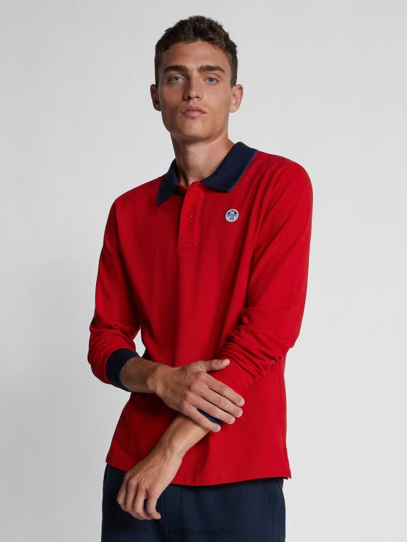 органска пике поло мајица црвена одећу мушкарци PDV4J1301 North Sails
