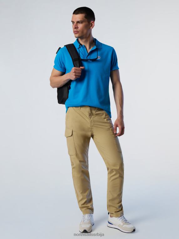 поло мајица од органског памука тиркизно одећу мушкарци PDV4J130 North Sails