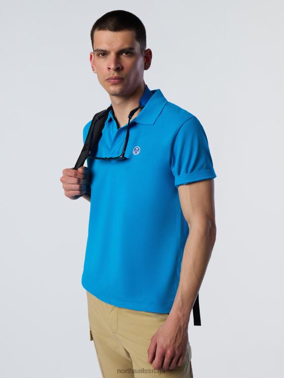 поло мајица од органског памука тиркизно одећу мушкарци PDV4J130 North Sails