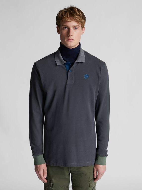 поло са извезеним логом асфалт одећу мушкарци PDV4J1317 North Sails