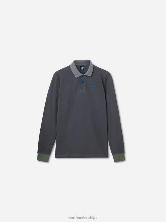 поло са извезеним логом асфалт одећу мушкарци PDV4J1317 North Sails