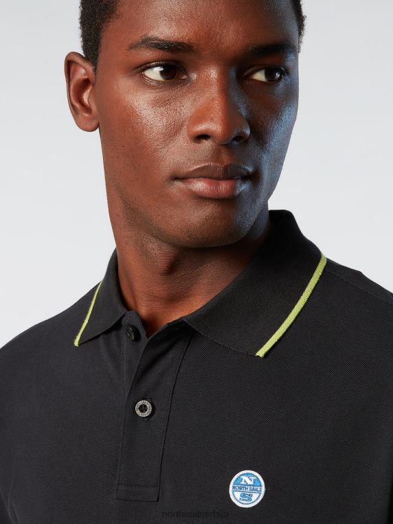 распродаја поло мајица од органског памука црн одећу мушкарци PDV4J80 North Sails