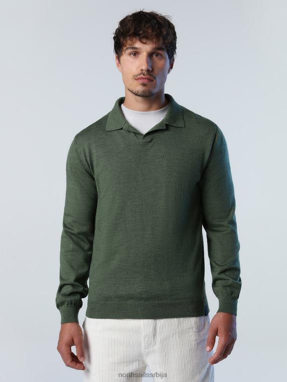 поло мајица од хидровуне бронзано зелена одећу мушкарци PDV4J866 North Sails