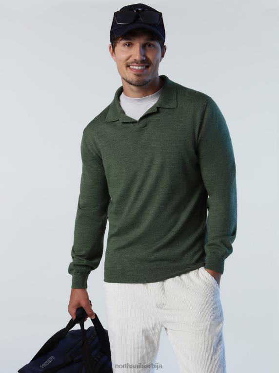 поло мајица од хидровуне бронзано зелена одећу мушкарци PDV4J866 North Sails