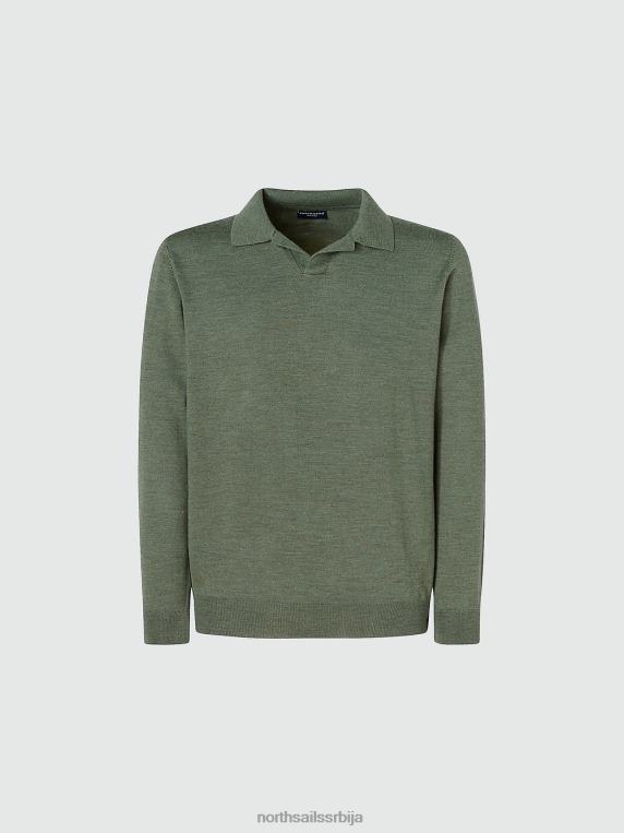 поло мајица од хидровуне бронзано зелена одећу мушкарци PDV4J866 North Sails