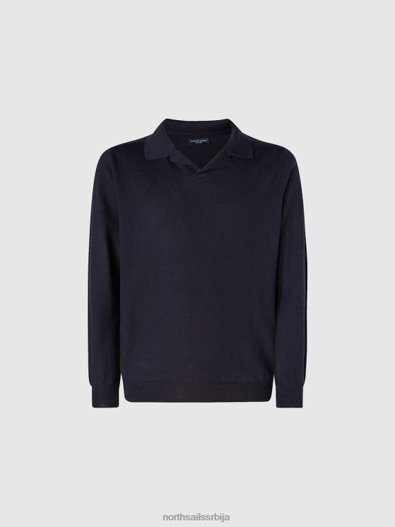 поло мајица од хидровуне Морнарско плаво одећу мушкарци PDV4J867 North Sails