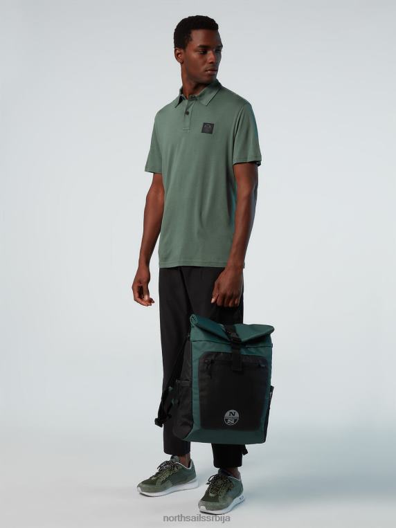 памучна и тенцел поло мајица војнички зелени одећу мушкарци PDV4J95 North Sails