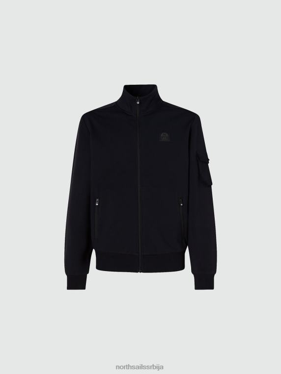 дуксерица са патентним затварачем са џепом црн одећу мушкарци PDV4J1012 North Sails