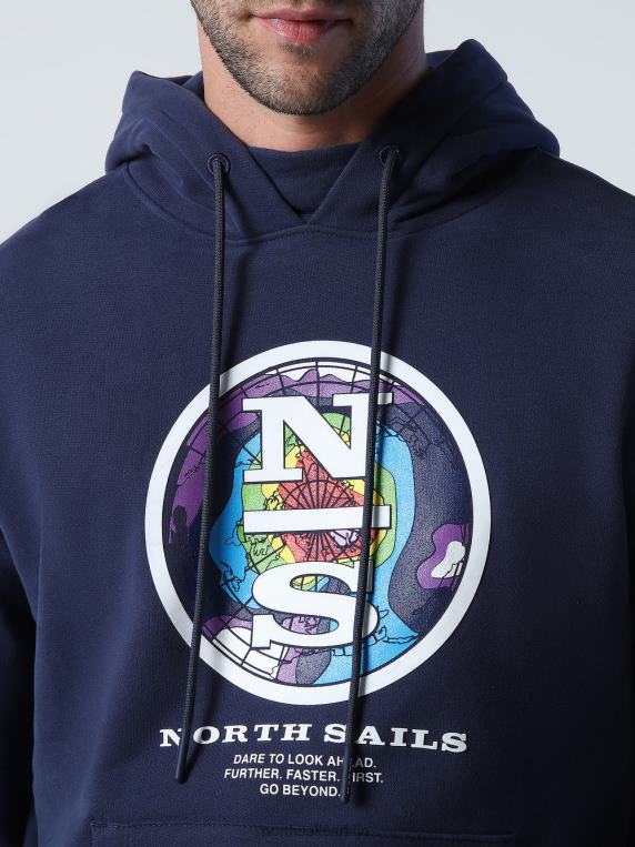 дуксерица са штампом Морнарско плаво одећу мушкарци PDV4J1015 North Sails