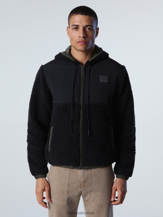 дукс од рециклираног флиса црн одећу мушкарци PDV4J1018 North Sails