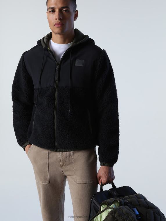 дукс од рециклираног флиса црн одећу мушкарци PDV4J1018 North Sails