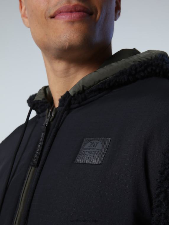 дукс од рециклираног флиса црн одећу мушкарци PDV4J1018 North Sails