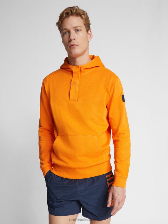 Дуксерица са капуљачом живахна наранџаста одећу мушкарци PDV4J1110 North Sails