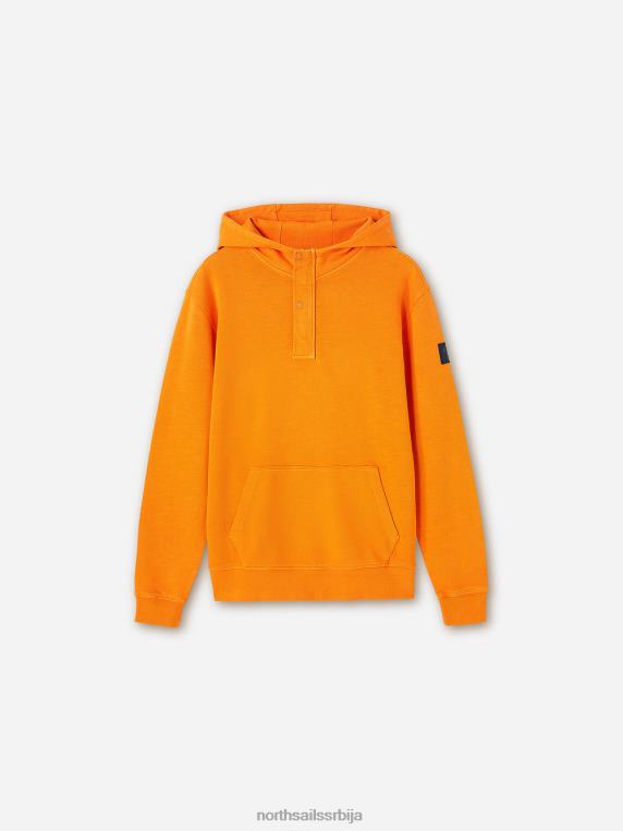 Дуксерица са капуљачом живахна наранџаста одећу мушкарци PDV4J1110 North Sails