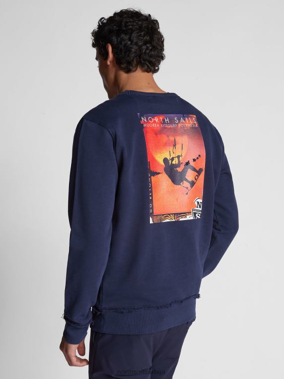 дуксерица са принтом Морнарско плаво одећу мушкарци PDV4J1117 North Sails