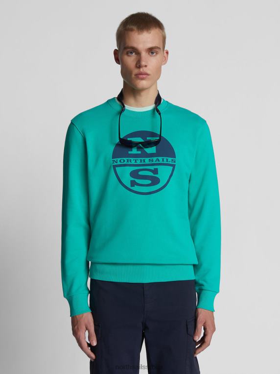дуксерица са макси логом смарагд одећу мушкарци PDV4J1227 North Sails