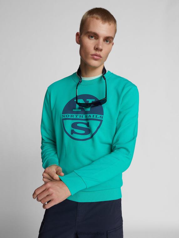 дуксерица са макси логом смарагд одећу мушкарци PDV4J1227 North Sails