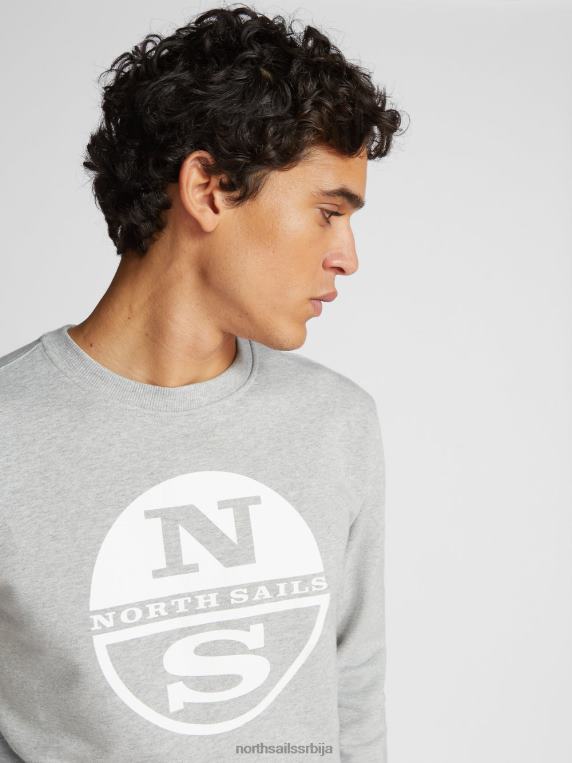 дуксерица са макси логом сиви меланж одећу мушкарци PDV4J1229 North Sails