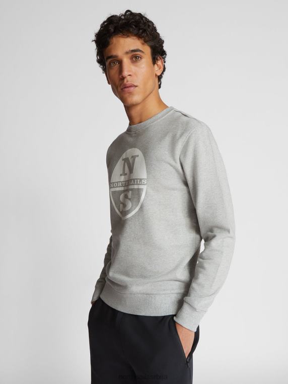 дуксерица са макси логом сиви меланж одећу мушкарци PDV4J1229 North Sails