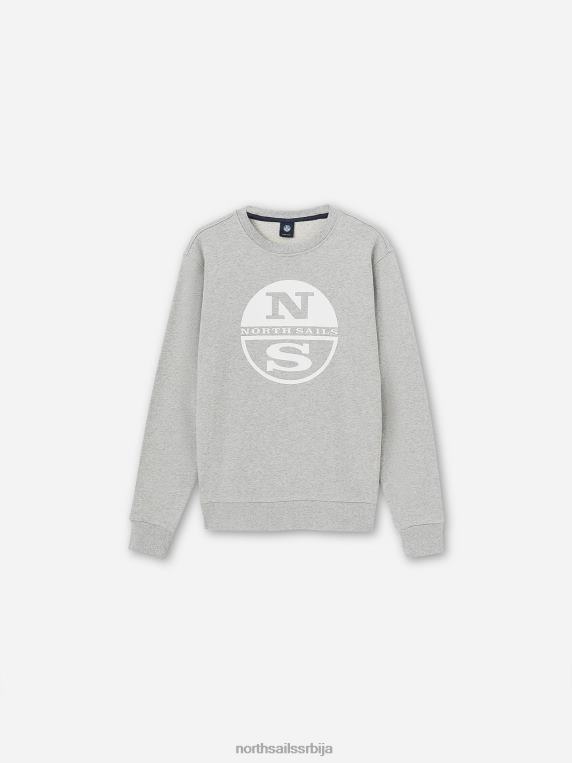 дуксерица са макси логом сиви меланж одећу мушкарци PDV4J1229 North Sails