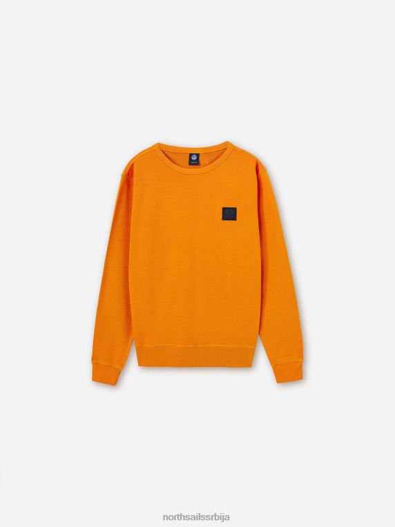 дуксерица са округлим изрезом живахна наранџаста одећу мушкарци PDV4J1280 North Sails