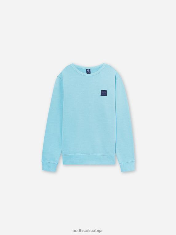 дуксерица са округлим изрезом небеско плаветнило одећу мушкарци PDV4J1281 North Sails