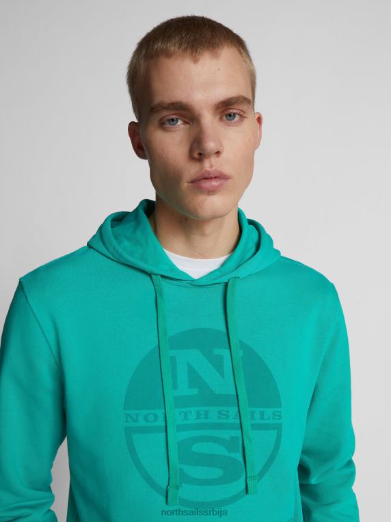 дуксерица са макси логом смарагд одећу мушкарци PDV4J1286 North Sails