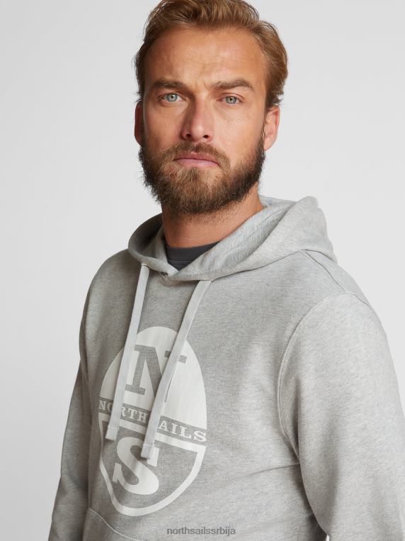 дуксерица са макси логом сиви меланж одећу мушкарци PDV4J1288 North Sails