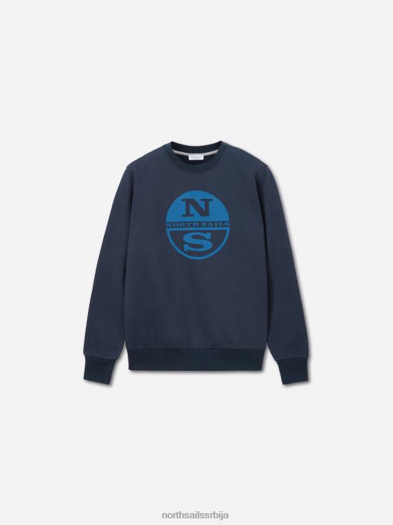 дуксерица од органског флиса Морнарско плаво одећу мушкарци PDV4J1325 North Sails