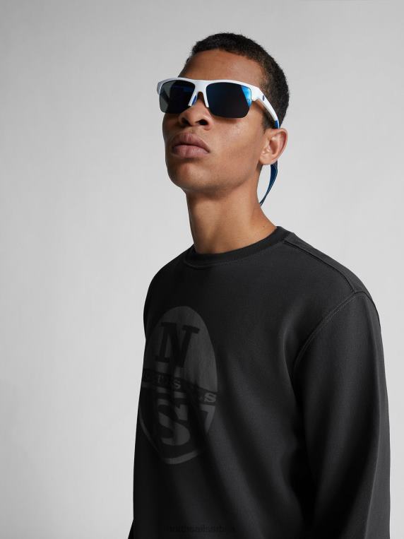 дуксерица од органског флиса црн одећу мушкарци PDV4J1326 North Sails