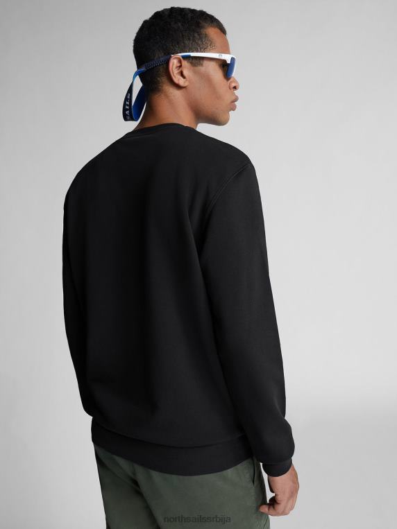 дуксерица од органског флиса црн одећу мушкарци PDV4J1326 North Sails