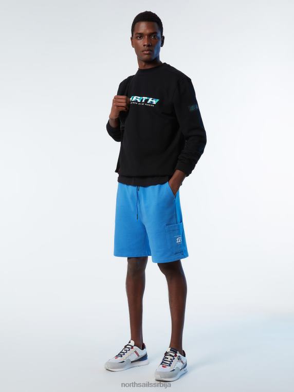 дуксерица са округлим изрезом црн одећу мушкарци PDV4J259 North Sails