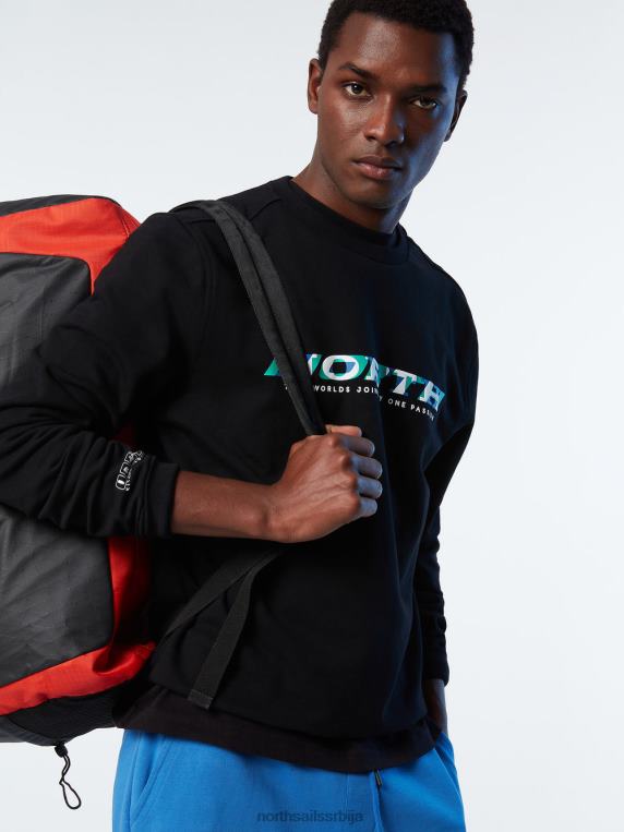 дуксерица са округлим изрезом црн одећу мушкарци PDV4J259 North Sails