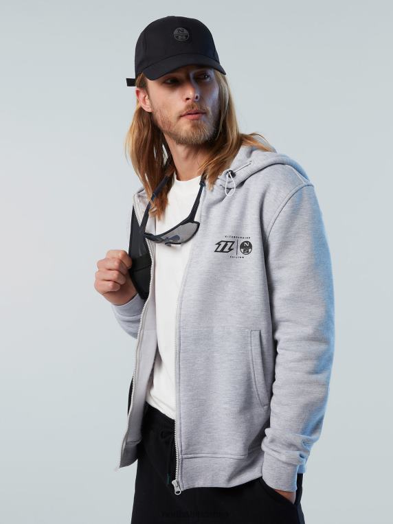 дуксерица пуна зип дуксерица змај сиви меланж одећу мушкарци PDV4J263 North Sails